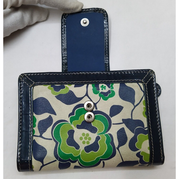 Fossil Multicolor Canvas Leather Trim Credit Card ID Window Bifold Wallet - Picture 8 of 16